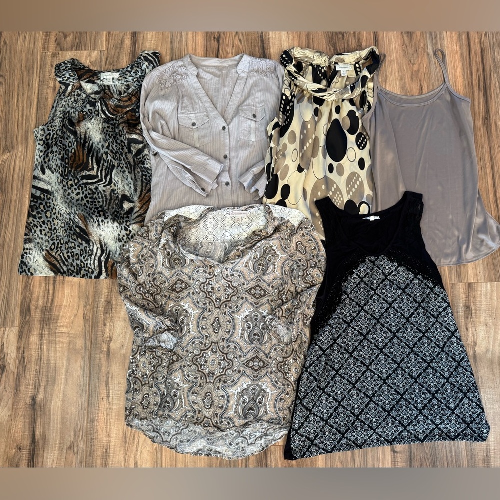 Women’s Neutral Colors Medium Dressy Tops Bundle